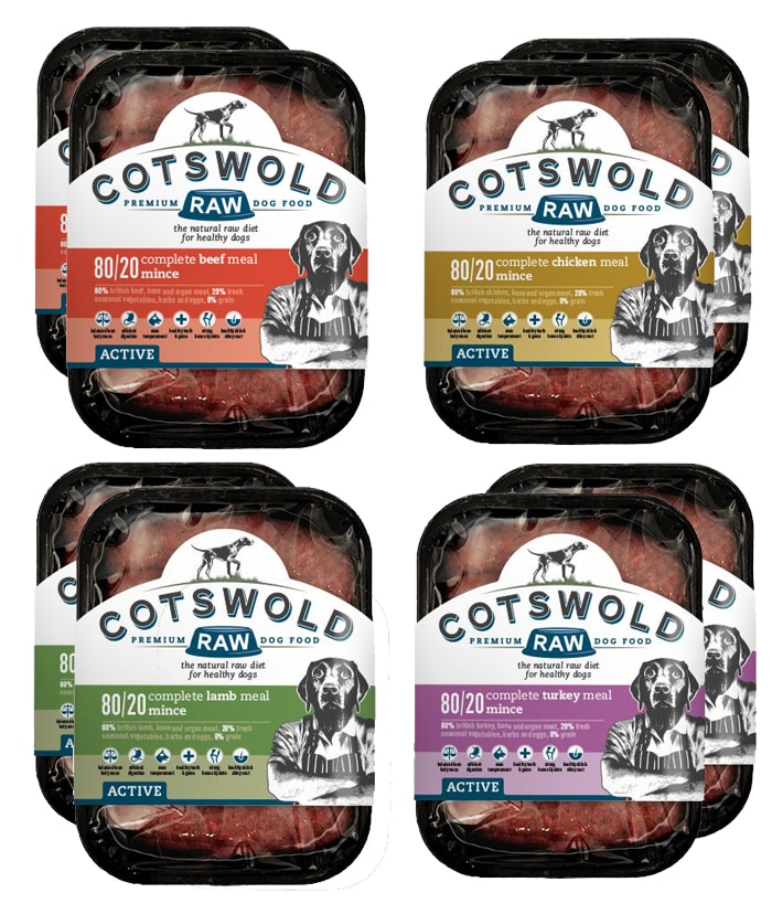 Cotswold RAW Active 80/20 Mince Adult Raw Dog Food Mix Pack - 8Kg
